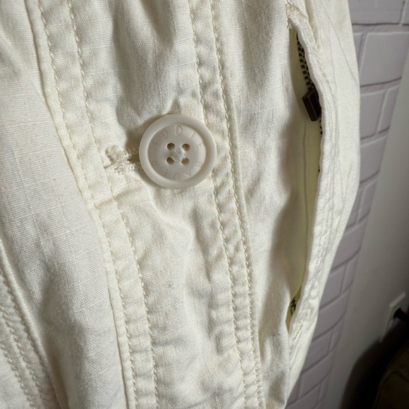 EDDIE BAUER Cream Utility Jacket with Elastic Waist & Collared Neckline/size PL - Picture 4 of 10